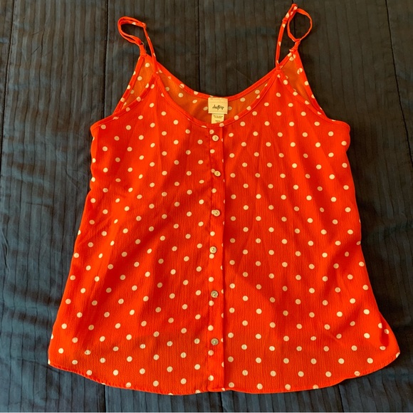 Daytrip Tops - Daytrip Polka Dot Tank Top Size Large